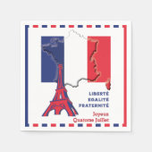 Patriottische BASTILLE DAG Franse vlag Briefkaart Servet (Voorkant)