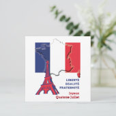 Patriottische BASTILLE DAG Franse vlag Kaart (Staand voorkant)