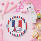 Patriottische BASTILLE DAG Franse vlag Papieren Bordje (Feest)