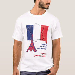 Patriottische BASTILLE DAG Franse vlag T-shirt