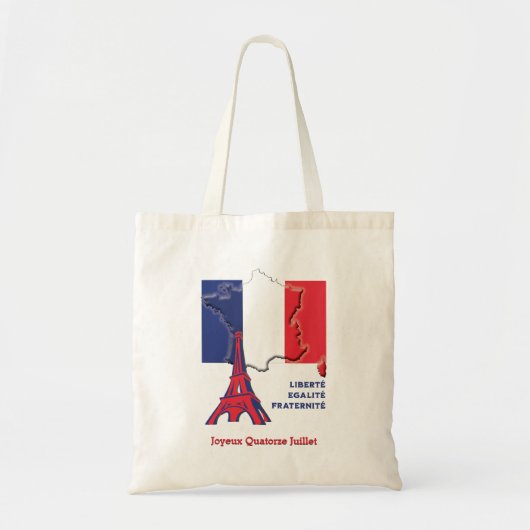 Patriottische BASTILLE DAG Franse vlag Tote Bag (Voorkant)