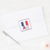 Patriottische BASTILLE DAG Franse vlag Vierkante Sticker (Envelop)