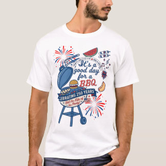 Patriottische BBQ 4 juli 2026 Amerika 250ste verja T-shirt