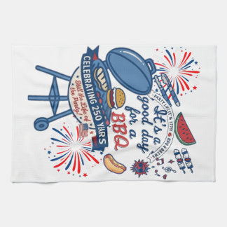 Patriottische BBQ 4 juli 2026 Amerika 250ste verja Theedoek
