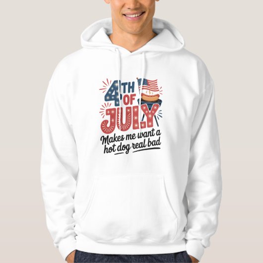 Patriottische BBQ 4 juli Graphic Hoodie (Voorkant)