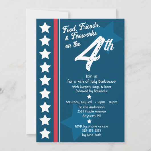 Patriottische BBQ op 4 juli Kaart (Voorkant)