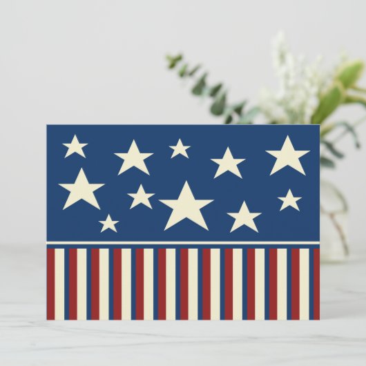 Patriottische BBQ Picnic Uitnodigingen voor het zo (Staand voorkant)