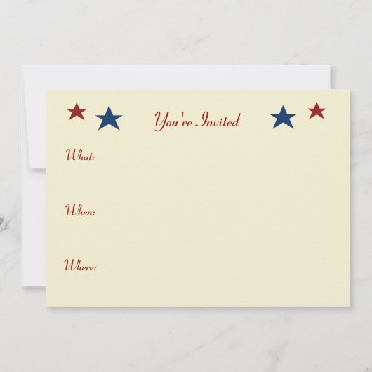 Patriottische BBQ Picnic Uitnodigingen voor het zo (Achterkant)