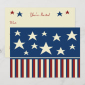 Patriottische BBQ Picnic Uitnodigingen voor het zo (Voorkant / Achterkant)