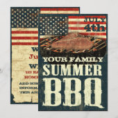 Patriottische BBQ-uitnodigingen Kaart (Voorkant / Achterkant)