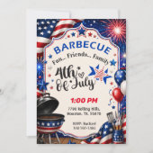Patriottische BBQ Vier Juli Kaart (Voorkant)