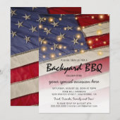 Patriottische BBQ | Vlag van de VS achtertuin barb Kaart (Voorkant / Achterkant)