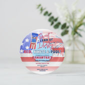 Patriottische Bday Juli 4e Zomer Pool Verjaardagsf Kaart (Staand voorkant)