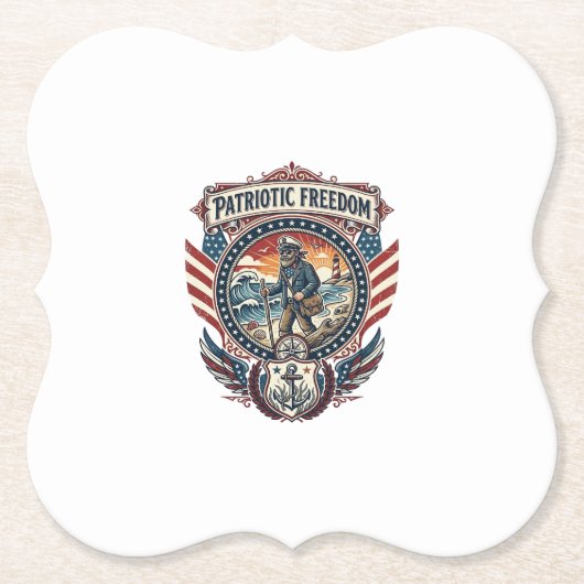 Patriottische Beachcomber Vector Graphic T-shirt_1 Kartonnen Onderzetters (Voorkant)