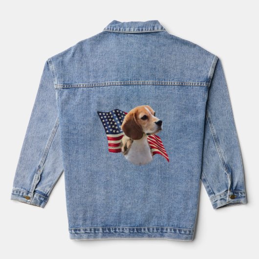 Patriottische Beagle Denim jas Jacket (Achterkant)