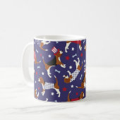 Patriottische beagle Dog Pattern Coffee Mok (Voorkant links)