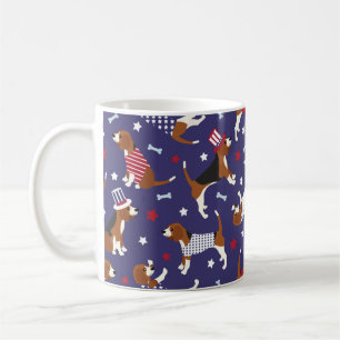Patriottische beagle Dog Pattern Coffee Mok