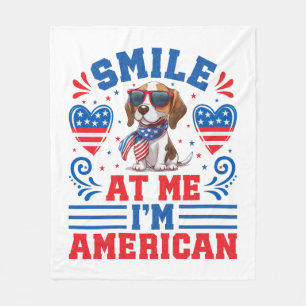 Patriottische Beagle Hond voor 4 juli Fleece Deken