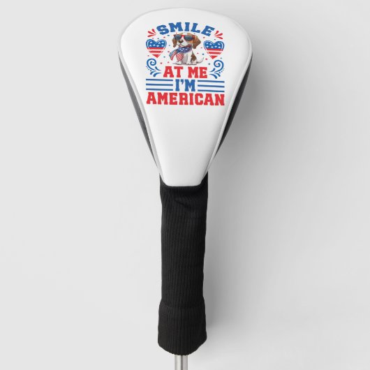 Patriottische Beagle Hond voor 4 juli Golfheadcover (Voorkant)