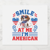 Patriottische Beagle Hond voor 4 juli Sparkling Wijnetiket (Enkel label)