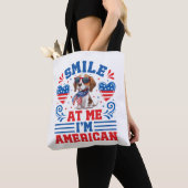 Patriottische Beagle Hond voor 4 juli Tote Bag (Dichtbij)