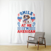Patriottische Beagle Hond voor 4 juli Wandkleed (In situ)