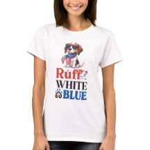 Patriottische Beagle Ruff Wit & Blauw