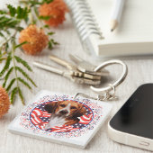Patriottische Beagle Sleutelhanger (Voorkant Rechts)