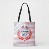 Patriottische Bedrijfsnaam Custom 4 juli Tote Bag (Voorkant)