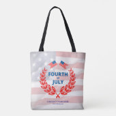 Patriottische Bedrijfsnaam Custom 4 juli Tote Bag (Achterkant)