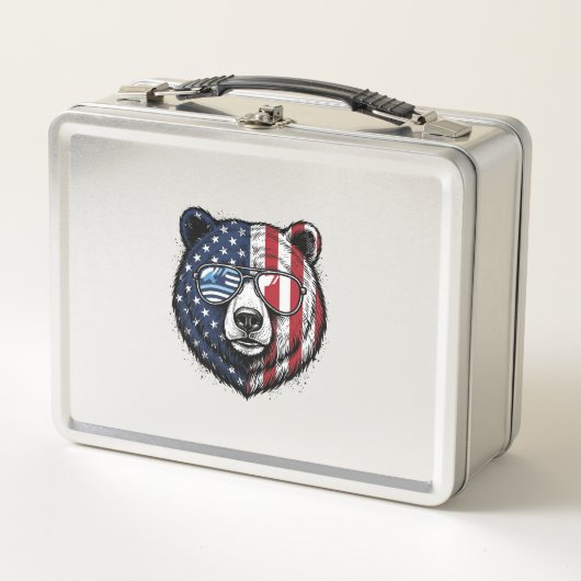 Patriottische Beer Zonnebril Vintage Vector T-shir (Voorkant)