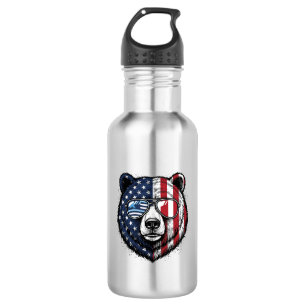 Patriottische Beer Zonnebril Vintage Vector T-shir Waterfles