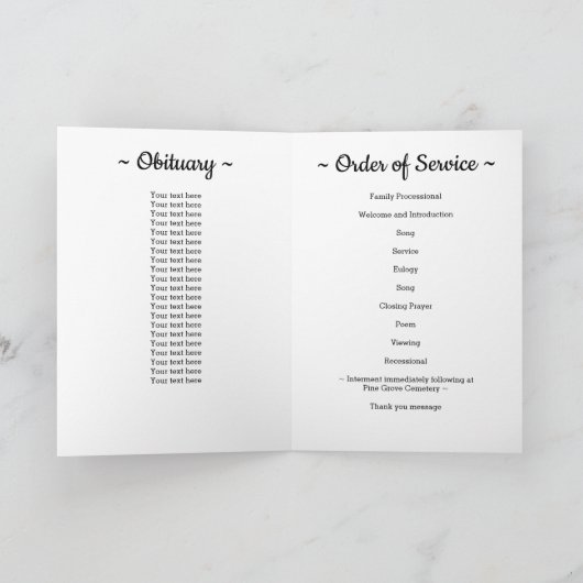 Patriottische begrafenis Orde van Service Memorial Programma (Binnen)