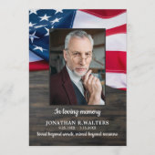 Patriottische begrafenisvolgorde van het Veteranpr Programmakaart (Voorkant)