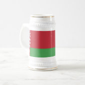 Patriottische Belarussische vlag Beer Stein Bierpul (Voorkant links)