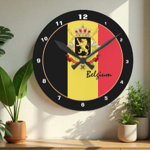 Patriottische Belgische Vlag & België Thuis / ontw Ronde Klok