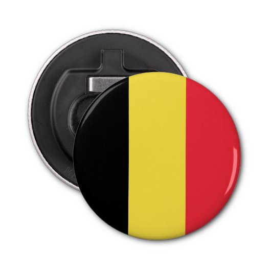 Patriottische Belgische vlag Button Flesopener (Voorkant)