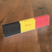 Patriottische Belgische vlag Naambordje (Zijkant)