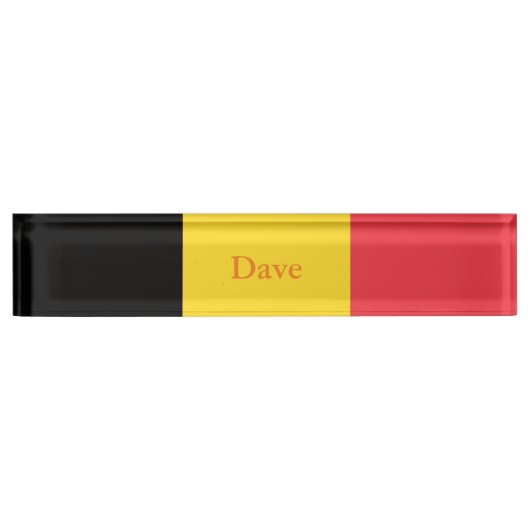 Patriottische Belgische vlag Naambordje (Voorkant)