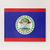 Patriottische Belizean Flag Jigzaag Puzzle Legpuzzel (Horizontaal)
