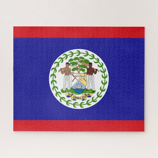 Patriottische Belizean Flag Jigzaag Puzzle Legpuzzel (Horizontaal)