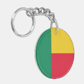 Patriottische Benin Flag Sleutelhanger (Voorkant Links)
