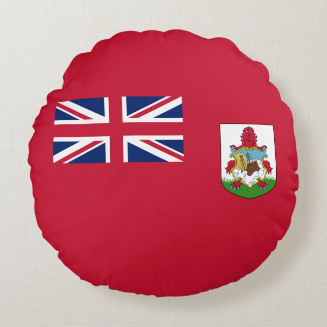 Patriottische Bermudavlag Rond Kussen (Voorkant)
