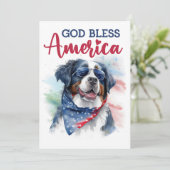Patriottische Berner Sennenhond 4 juli Kaart (Staand voorkant)