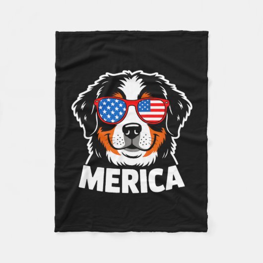 Patriottische Berner sennenhond 4 juli VS Fleece Deken (Voorkant)
