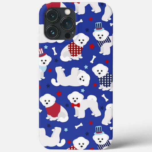 Patriottische Bichon Frise Hoesje-Mate iPhone Case (Achterkant)