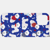 Patriottische Bichon Frise Hoesje-Mate iPhone Case (Achterkant (horizontaal))