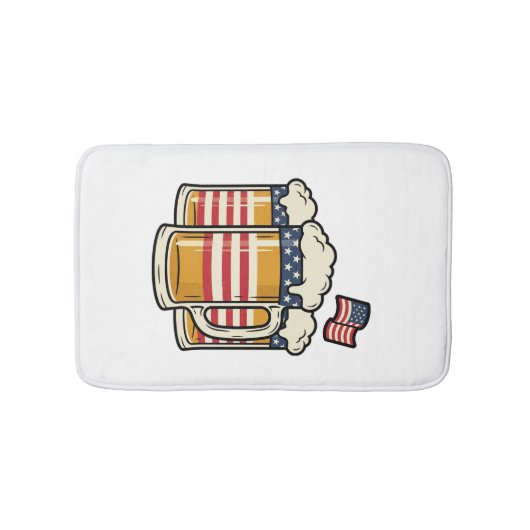 Patriottische Biermok Vintage Vector Design_1 Badmat (Voorkant)