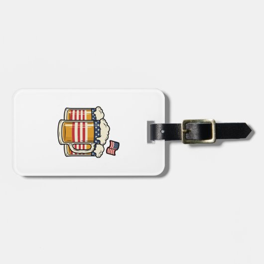 Patriottische Biermok Vintage Vector Design_1 Bagagelabel (Voorkant horizontaal)