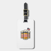 Patriottische Biermok Vintage Vector Design_1 Bagagelabel (Voorkant verticaal)